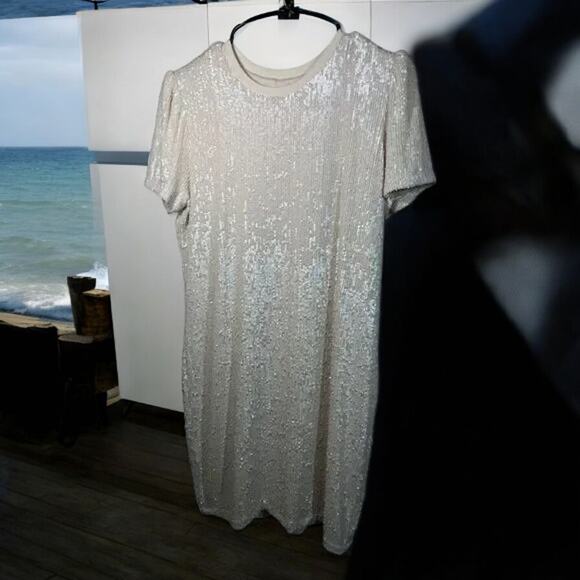 70% OFF NWT Generation Love Donna Sequin Mini Dress Small Color Shell MSRP: $260 - Picture 3 of 5